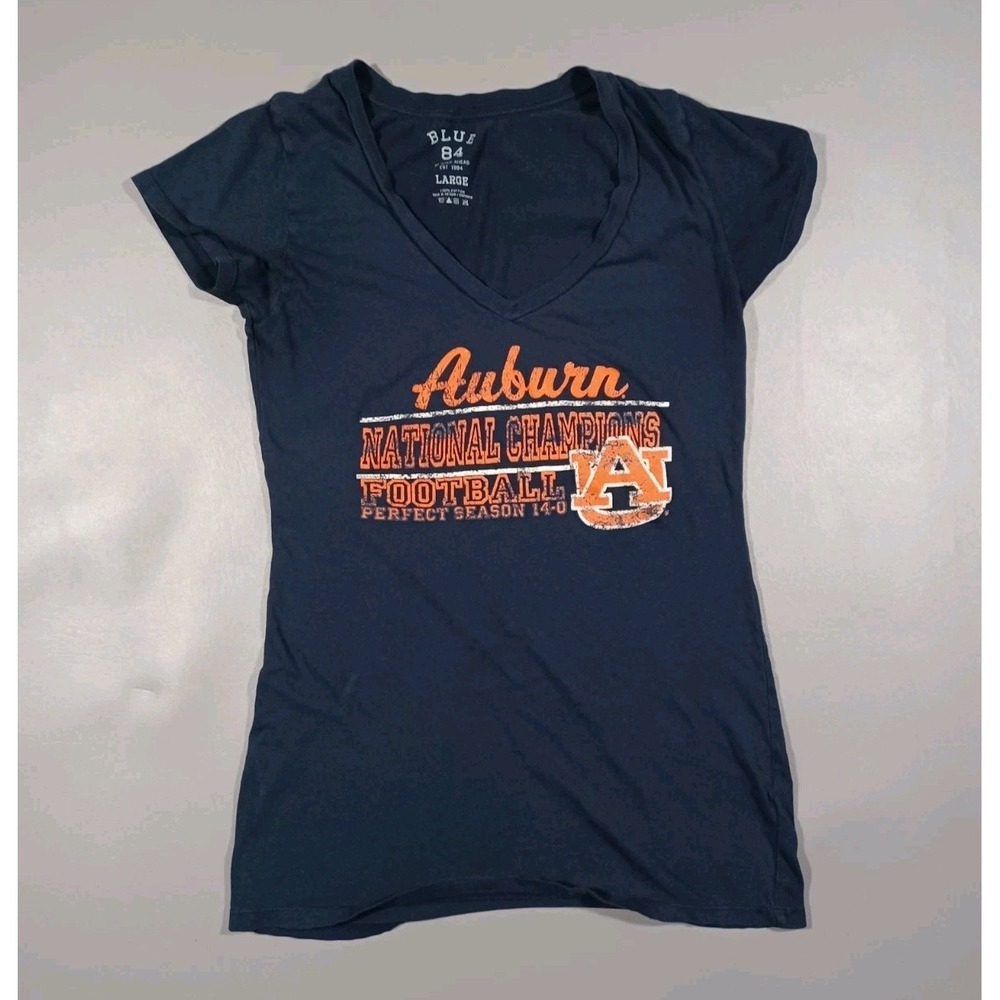 Auburn Tigers‎ Shirt Womens L Blue Short Sleeve 2010 National Champions